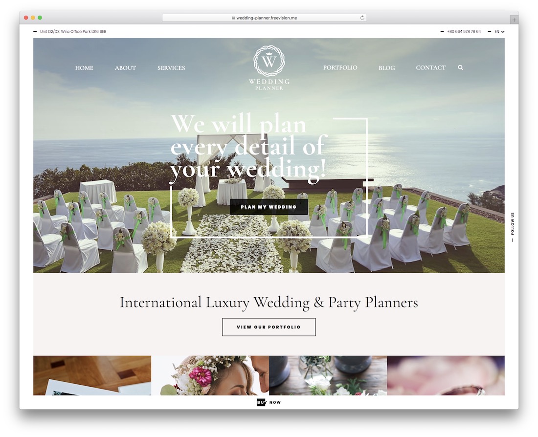 wedding planner event planner wordpress theme