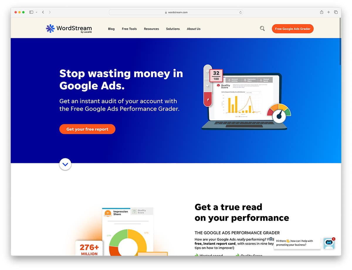 WordStream - landing page built with divi WordPress theme