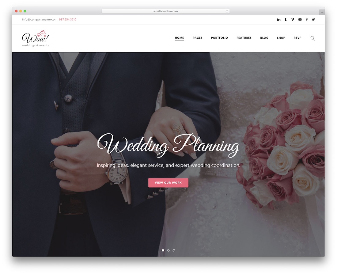 wowedding event planner wordpress theme