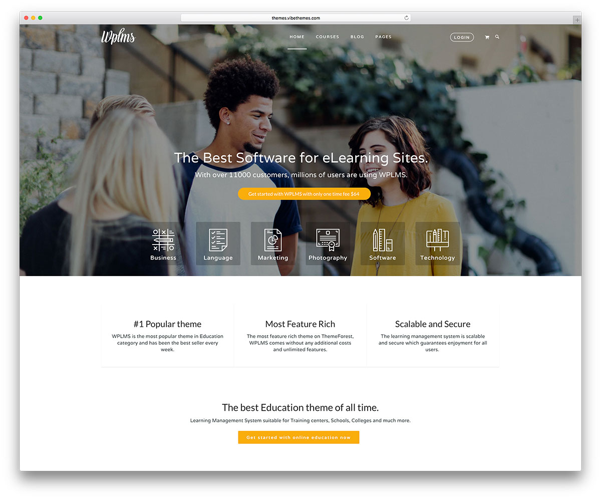 wpmls popular education wordpress theme