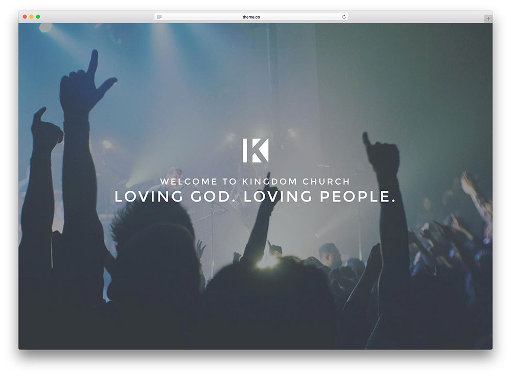 x minimal fullscreen church theme