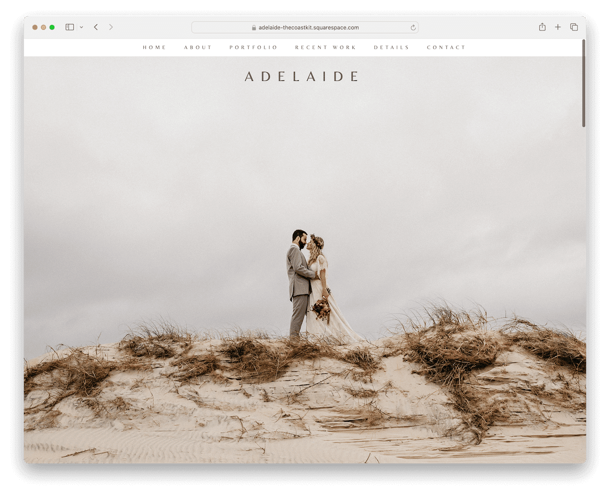 adelaide squarespace wedding template