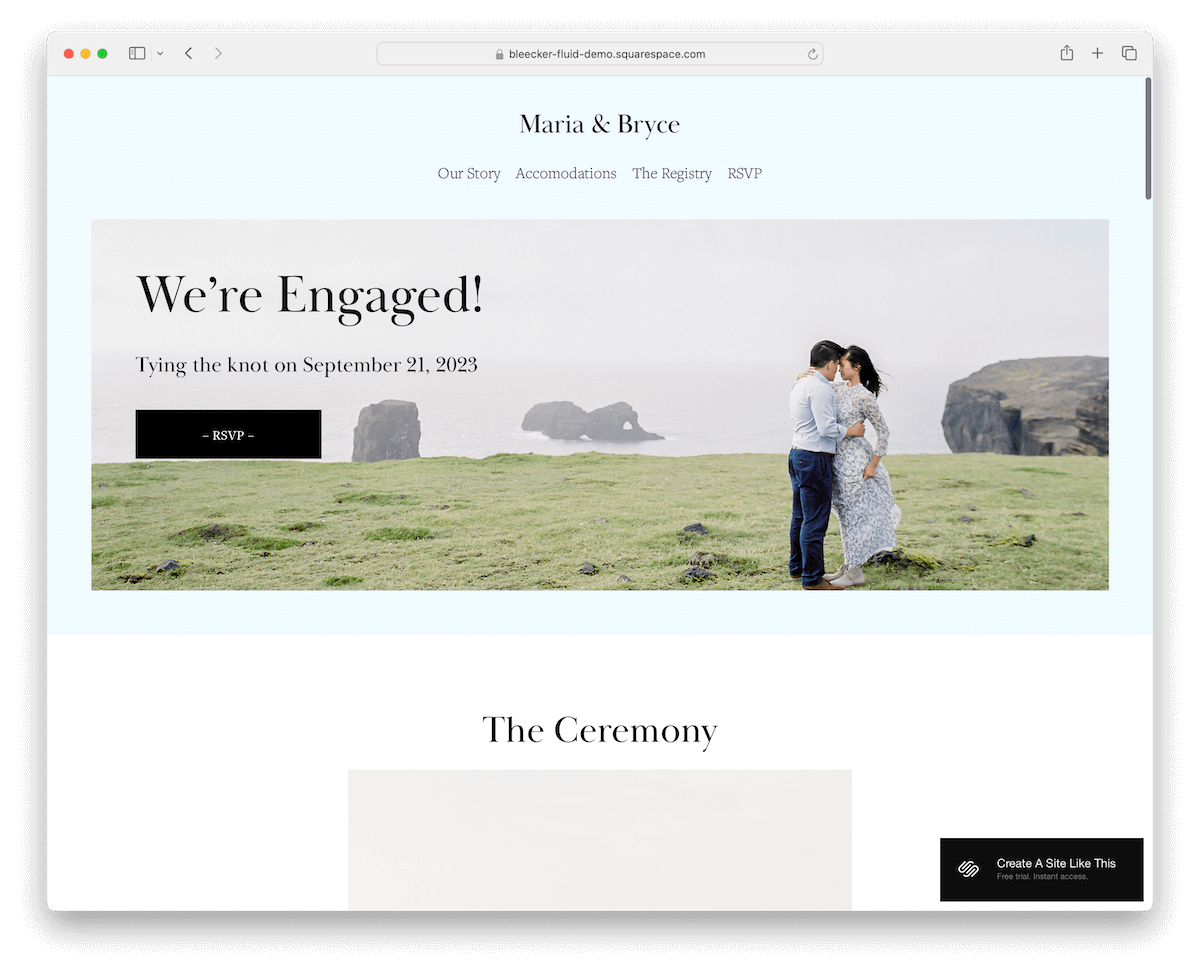 bleecker squarespace wedding template