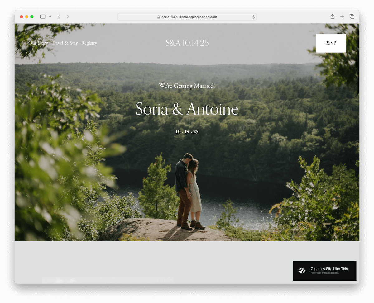 soria squarespace wedding template