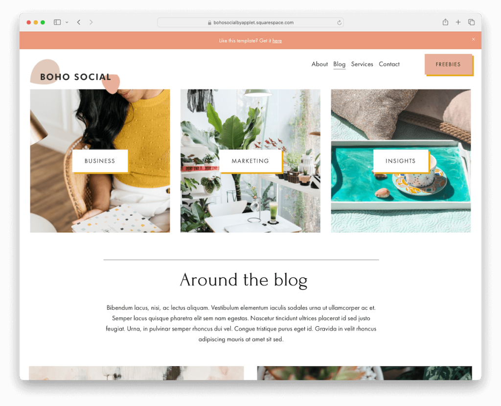 squarespace blog templates