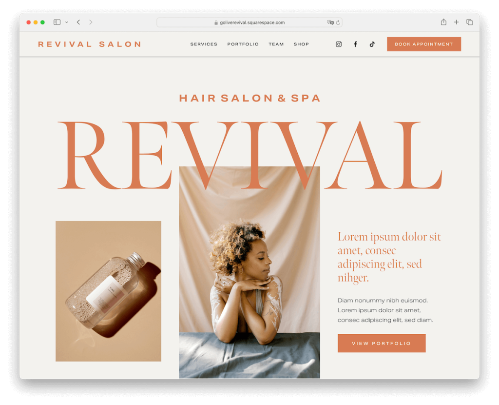 squarespace hair salon template