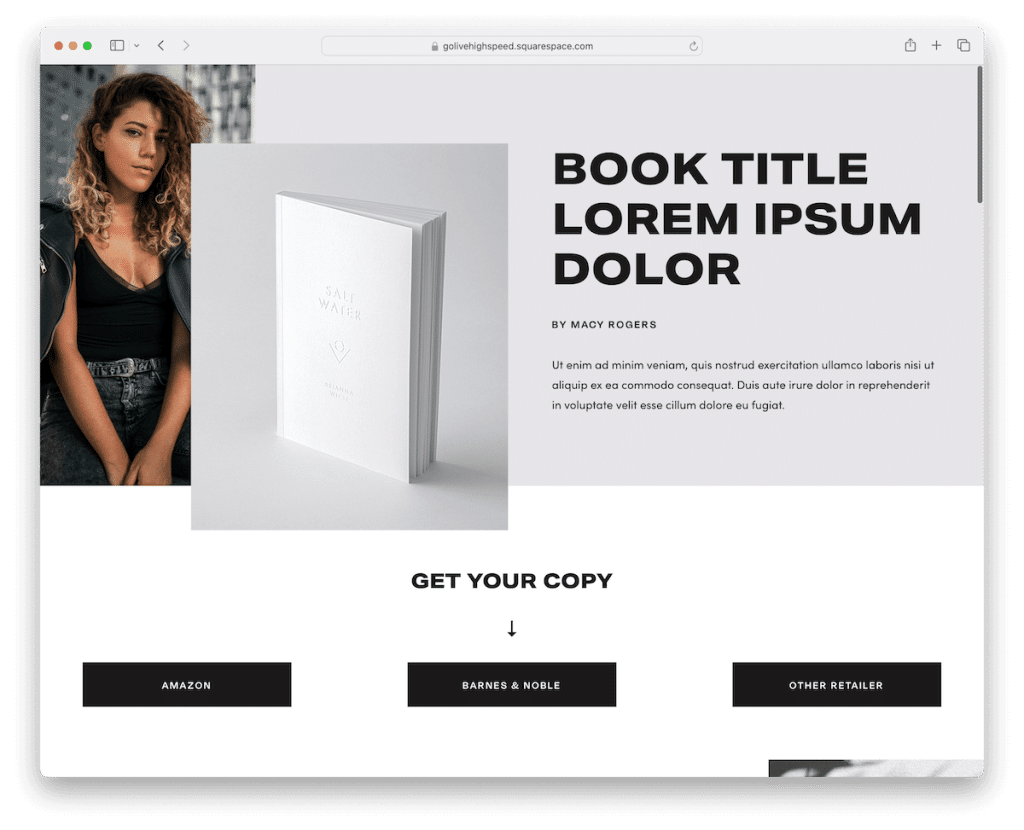 squarespace writer templates