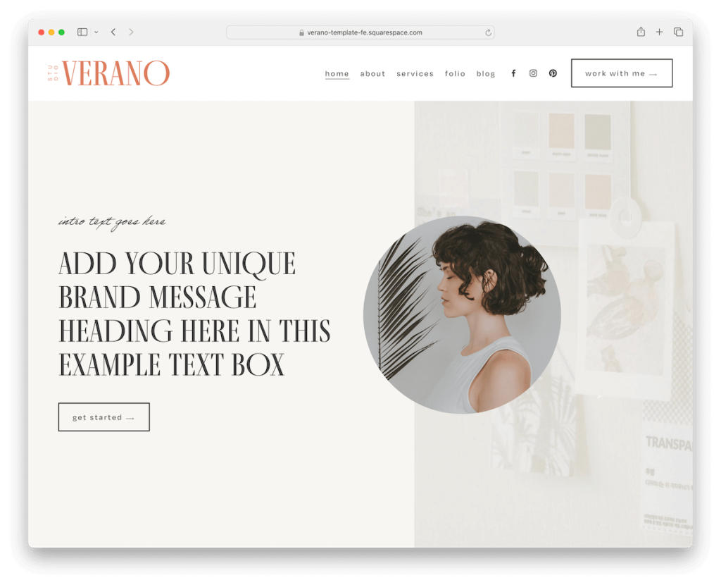 verano squarespace therapist template